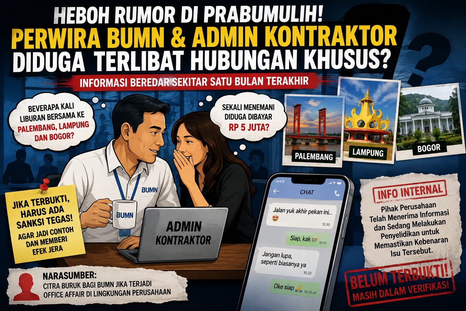 Heboh Isu Kedekatan Perwira BUMN Dan Admin Kontraktor Di Prabumulih, Manajemen Disebut Tengah Memverifikasi