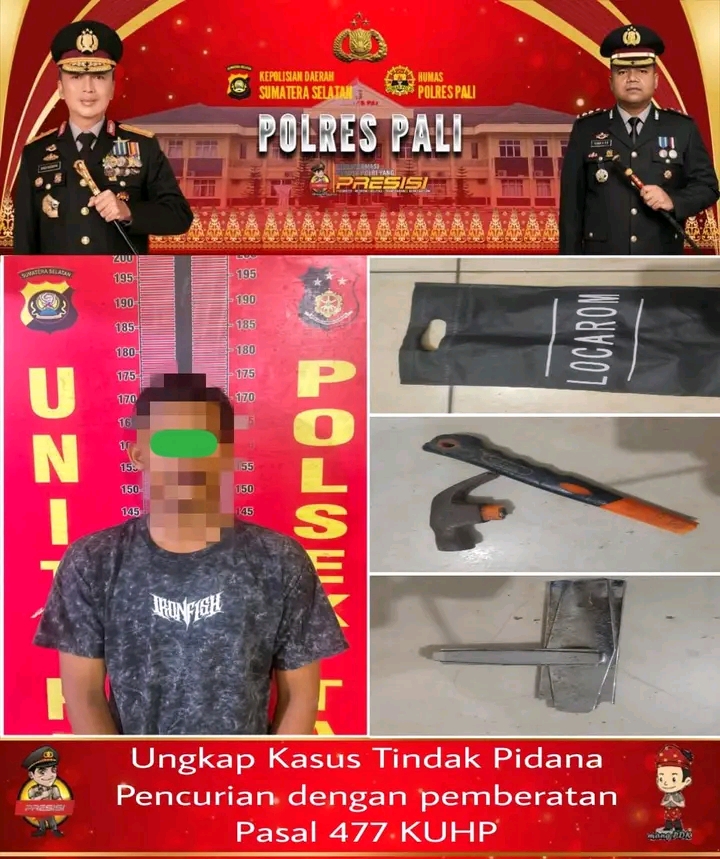 Polsek Talang ubi Kabupaten Pali Ungkap Kasus Pencurian Rumah Terduga Pelaku Di Amankan