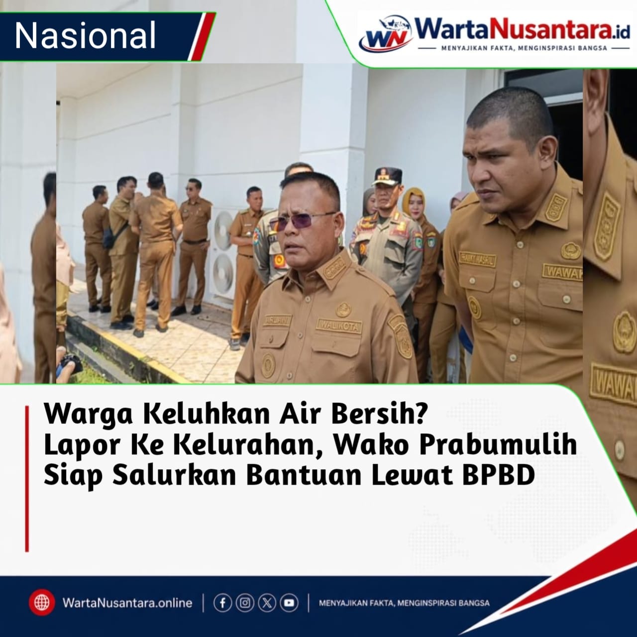 Warga butuh air bersih? lapor ke kelurahan, wali kota prabumulih siap salurkan lewat BPBD