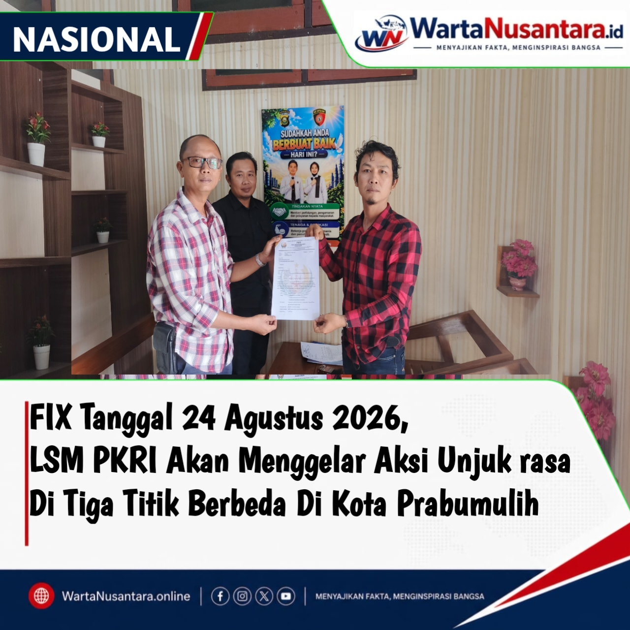 FIX Tanggal 24 Agustus 2026 LSM PKRI Akan Menurunkan Ratusan Massa Untuk Aksi ujuk rasa Di Tiga Titik Kota Prabumulih